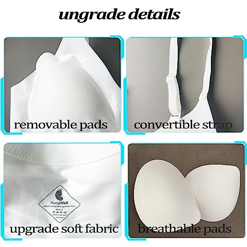Image of PRETTYWELL Bras for Women Comfort Seamless Bra, Cross Back Adjustable Bralette Bra, Wireless Everyday Bras for Women A-C Cup