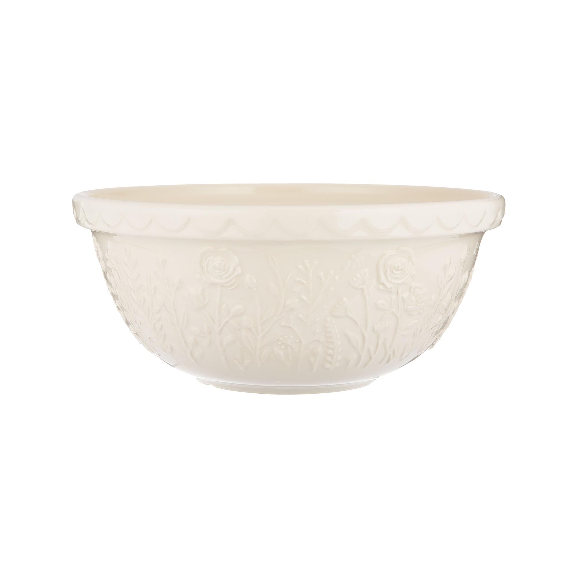 Mason Cash in The Meadow Size 12 Mixing Bowl 29cm | 4 Litre Floral Embossed Earthenware Bowl for Dough, Pastry & Cake Mixes | Dishwasher Safe