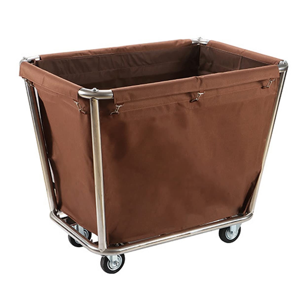 Carrello portabiancheria con Ruote per impieghi gravosi per la casa, l'hotel, Il Cesto portabiancheria Commerciale su Ruote (Marrone)