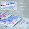 Links9+ Colorful Wireless Keyboard Mouse Combo, Gradient Rainbow Colors 100 Keys and 2.4GHz Optical Mouse Connection for Windows, Mac, Laptop, PC, Desktop (Purple Colorful)
