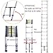 Lightweight Adjustable Extension Ladder - Non-Slip Design with Spring Lock - Perfect for Home, Office & Outdoor Use - Safe & Portable Tool for Easy Access