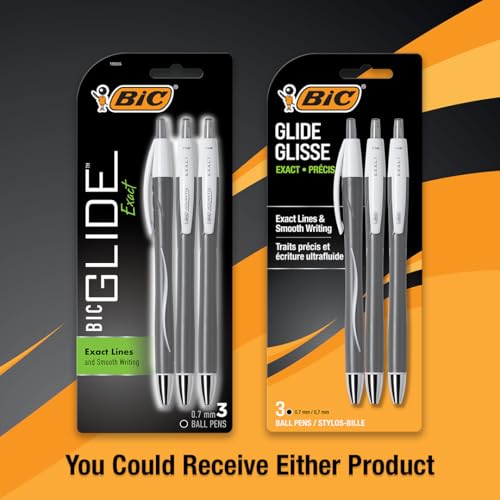BIC Glide Exact Black Retractable Ballpoint Pens, Fine Point, 3-Count - image 2