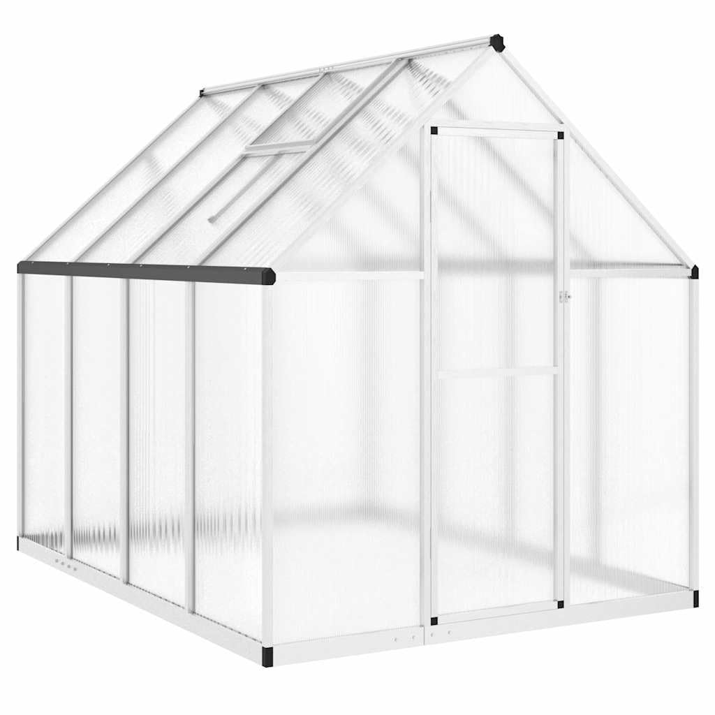 vidaXL Szklarnia z ramą podstawy, srebrna, 224x169x195 cm, aluminium