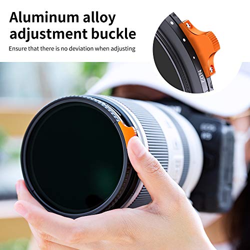 K&F Concept Nano-X 77mm ND Filter Variabler Graufilter ND2-400 (1-9 Stop) Vario ND Filter mit Filtertasche – Bild 7