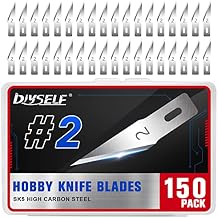 DIYSELF #2 Exacto Knife Blades, Exacto Replacement Blades, Hobby Knife Blade Refills with Storage Case, 150 Pack Art Knives Blade for Craft, Scrapbooking, Cutting #2