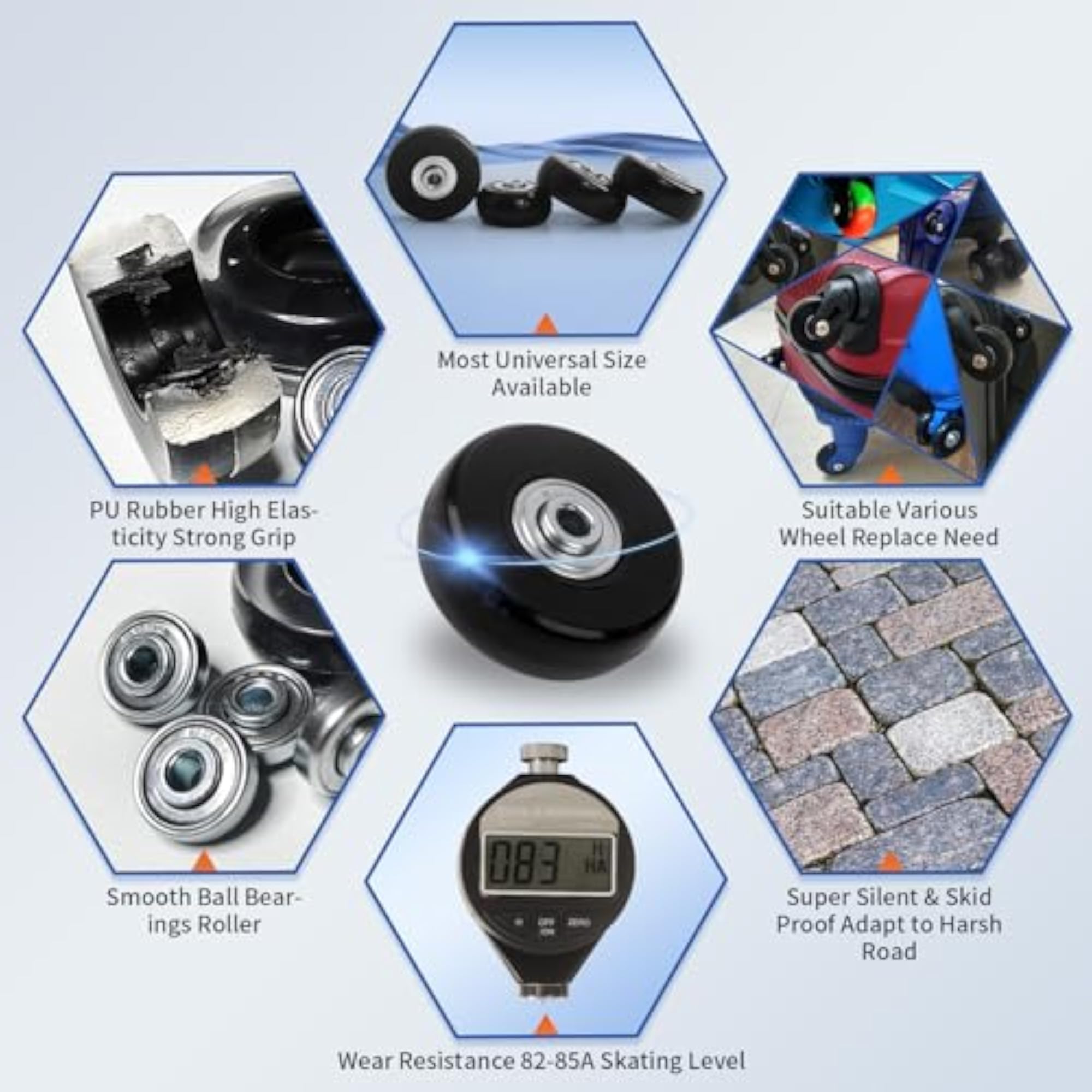 Luggage Wheels Replacement Kit, 4PC Set