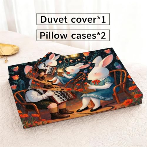 Housse de couette 160x200 lapin en microfibre durable haute densité - 7