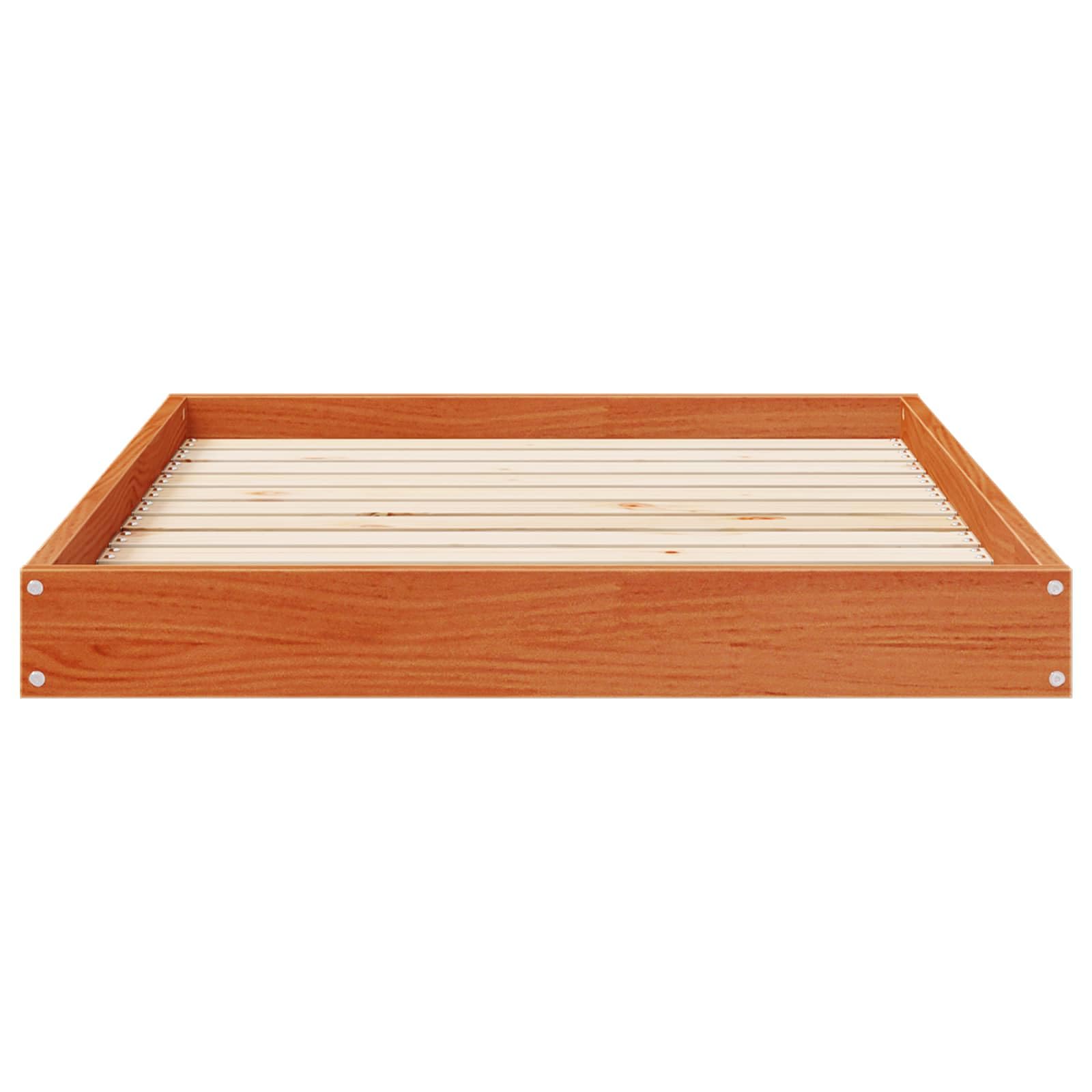 Hundebett Massivholz Kiefer wachsbraun, Hundekorb 101,5 x 74 x 9 cm, Stabiler Liegeplatz und Holzbett für Hunde, Moderne Hundeliege für den Innenbereich