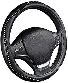 AUTOYOUTH Steering Wheel Cover, Crystal Studded Rhinestone Bling Styling for Car, SUV, Truck Heavy Duty, Anti-Slip, Excellent Grip Standard Size 15 inch