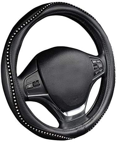 AUTOYOUTH Steering Wheel Cover, Crystal Studded Rhinestone Bling Styling for Car, SUV, Truck Heavy Duty, Anti-Slip, Excellent Grip Standard Size 15 inch