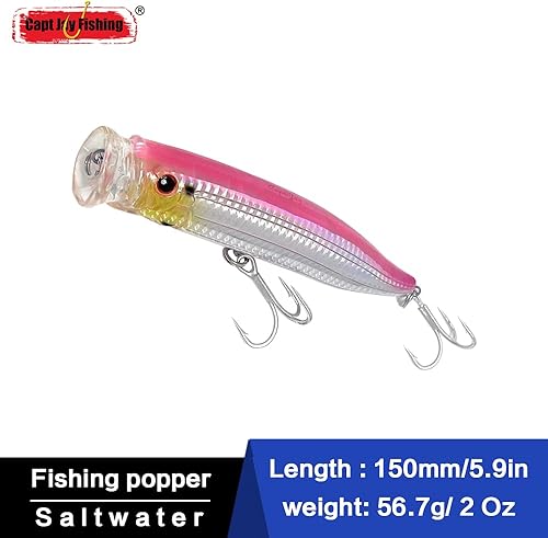 Miniatura 3 de Señuelos de agua salada señuelos de pesca flotante topwater señuelos de pesca de surf señuelo flotante, poppers, señuelos de pesca, señuelos de