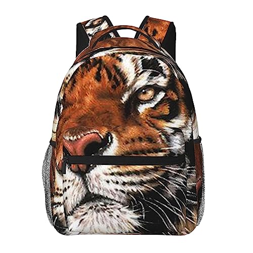 Sac à dos d'école pour filles et garçons Octopus zippé avec motif tigre