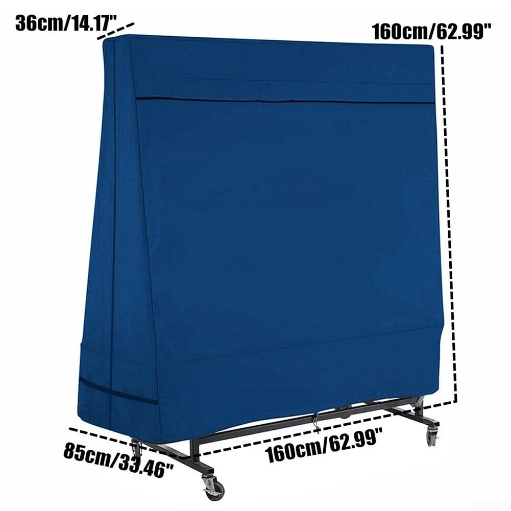 Copertura per tavolo da ping pong, tessuto Oxford 600D, impermeabile, antivento, antipolvere, con cerniere, per uso interno ed esterno, 160 cm x 160 cm x 85 cm, dimensioni standard, adatta alla
