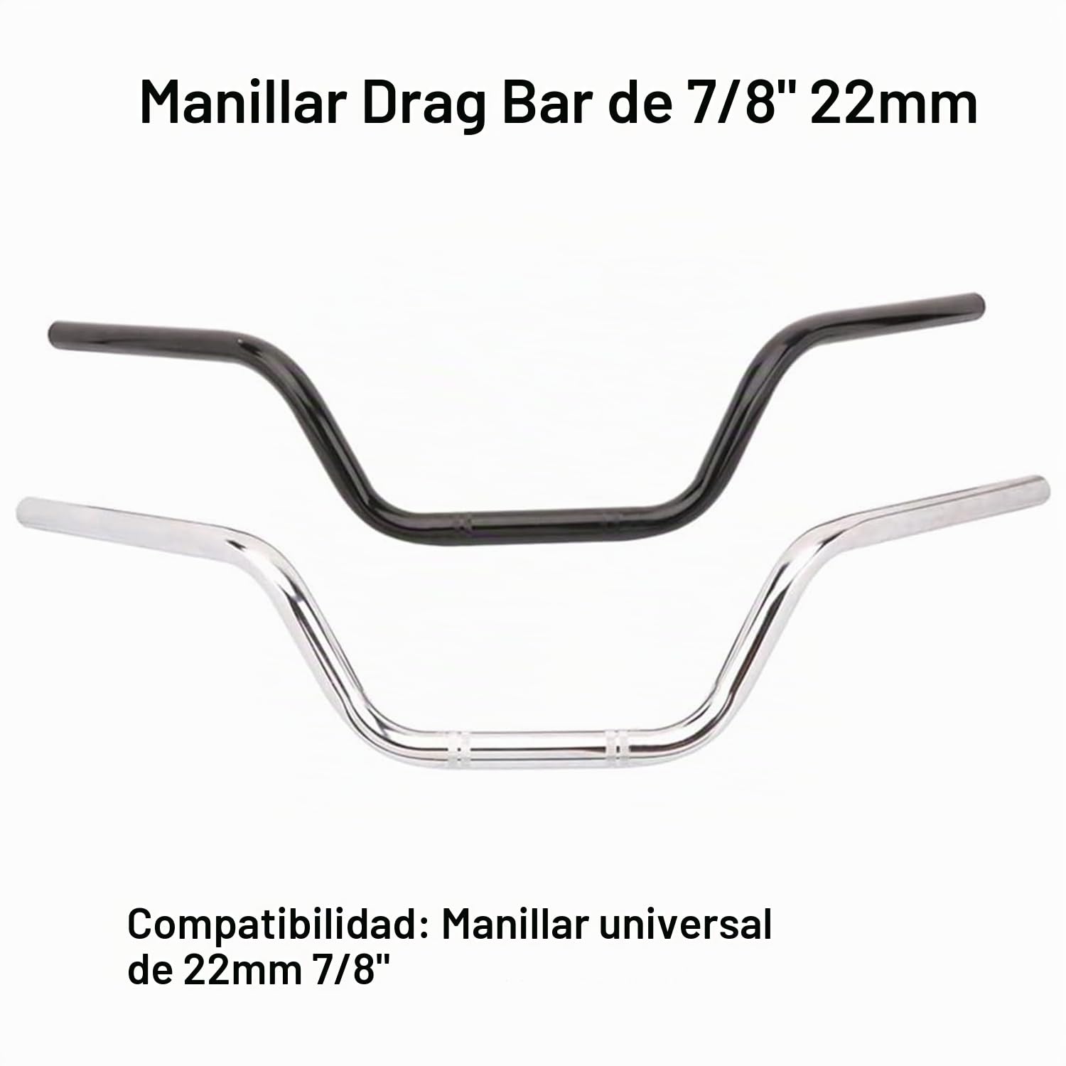 AnXin manillar de motocicleta de 7/8 pulgadas, barra de control de arrastre de alta elevación universal para Sportster XL 883 1200 Custom Chopper Cruiser Bobber Softail Dyna Tour Glide CG125