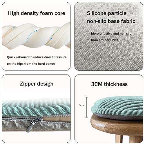 DOTBUY Velvet Chair Cushions With Ties and Zipper Removable Covers Non Slip Seat Pads Dining Garden Office Chair Indoors Outdoors (Light Green,43x41x35cm) - Cosy Home Interiors DOTBUY Velvet Chair Cushions With Ties and Zipper Removable Covers Non Slip Seat Pads Dining Garden Office Chair Indoors Outdoors (Light Green,43x41x35cm) - Image 3