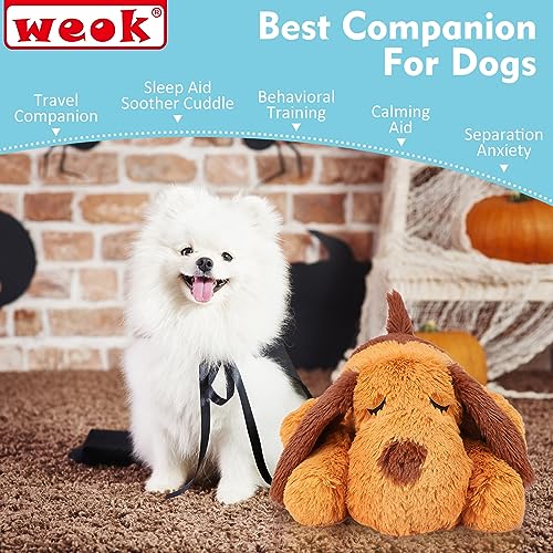 WEOK Puppy Heartbeat Toy- Dog Heartbeat Toy for Separation Anxiety Relief Puppy Heartbeat Stuffed Animal Anxiety Calming Behavioral Aid Plush Toy for Dogs Cats Pets - Image 2