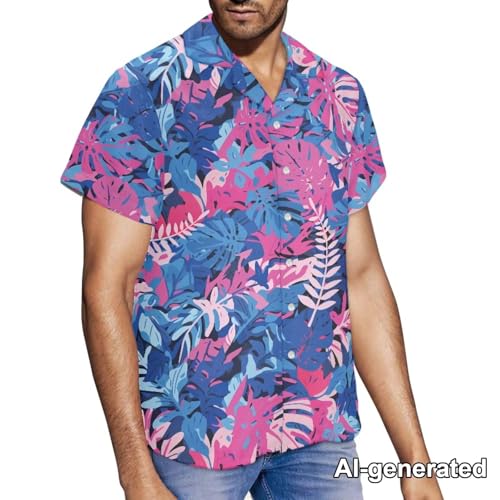 Image of Hawaii Matching Couple Outfits Husband and Wife Clothing Fashionable Mens Casual Shirts Hawaii Dress with Soft Fabric