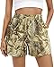 BTFBM Casual Floral Shorts for Women Beach Fashion Pajama 2026 Summer Outfits Lounge Sleep Y2K Beach Bottoms(Floral Army Green,Small)