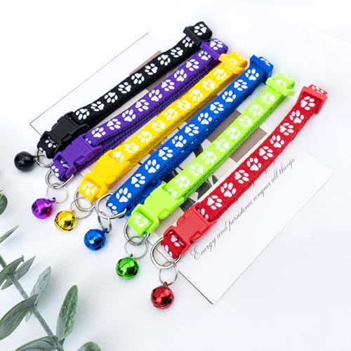 Collares para cachorros ajustables con campana 6 piezas miniatura 7