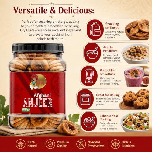 Image of Marwadi Farm Premium Afghani Anjeer (Dry Figs) | Rich in Fiber & Antioxidants | Natural Energy Booster for Heart, Bone & Immunity Support | Non-GMO, Low Fat Healthy Snack for Breakfast & Diet (1kg)