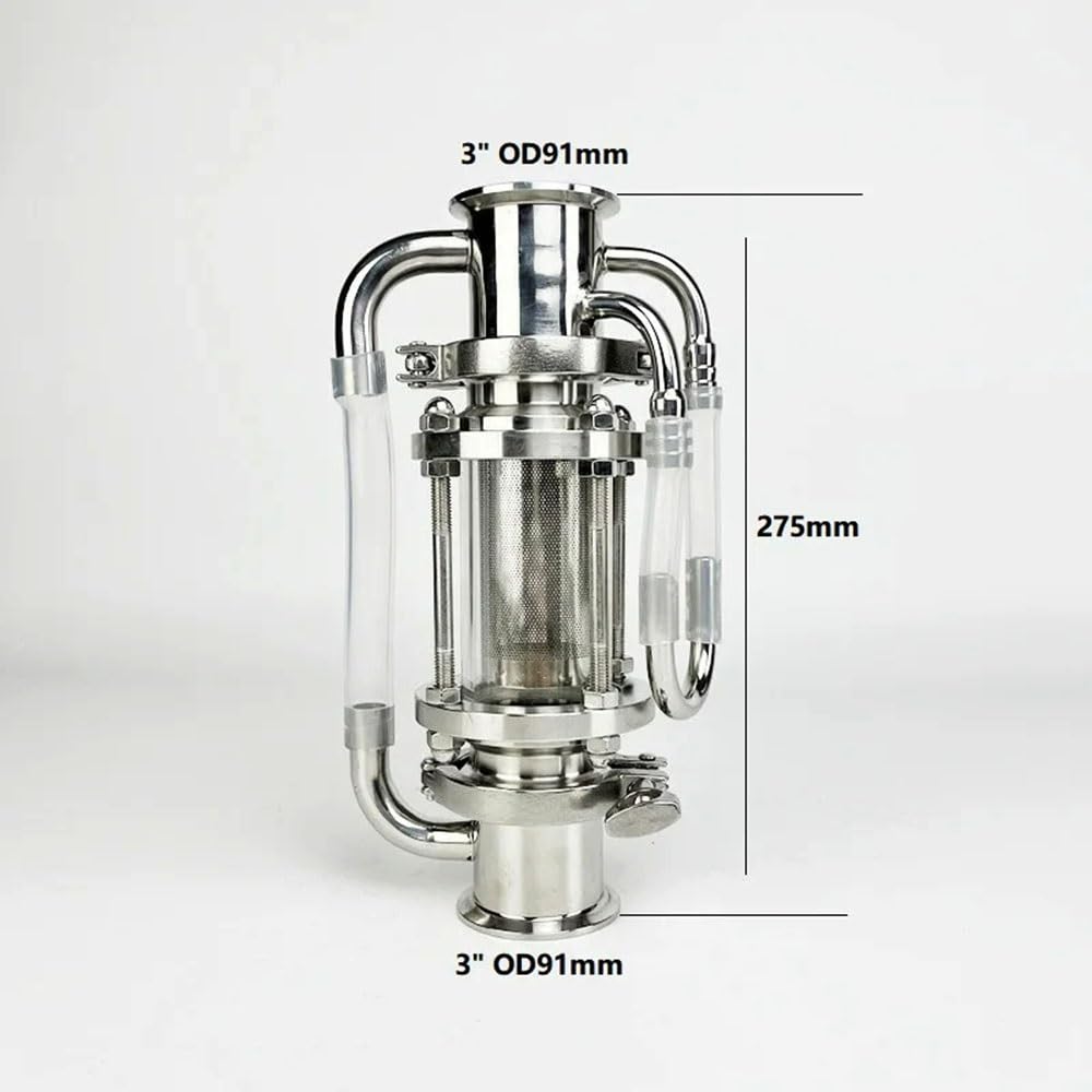 Soxhlet-Extraktor-Set, 3 Zoll (76 Mm) Flansch, OD 91 Mm, Soxhlet-Extraktor-Set Mit Diopter Und Korb, SS304-Rektifikationszubehör for Destillation, Silber