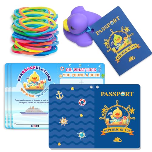 La Mejor Lista de Etiqueta de goma para comprar online. 44 Duck Tags - Etiquetas de pato de crucero, diseño de pasaporte, etiquetas de pato de crucero, paquete de 50 etiquetas de pato con agujero y bandas de goma, etiquetas de pato para...