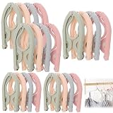 20 Piezas Perchas Plegables, 4 Colores Colgador Plastico Antideslizante,...