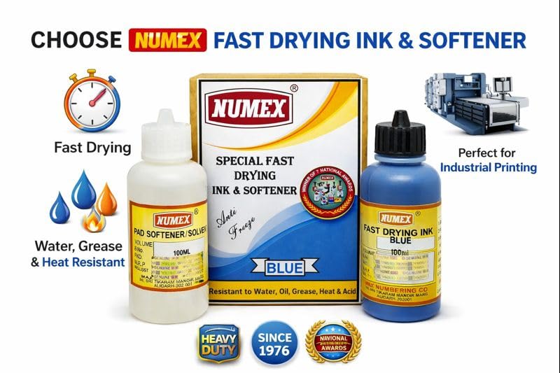 Image of NUMEX Blue Batch Printing Solution (100 ML) | Fast Drying & Permanent Marking | Ink + Softener Combo | AI Tested | Industrial Grade