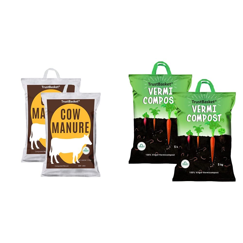TrustBasket Cow Manure for Plant -10 KG & Organic Vermicompost Fertilizer Manure for Plants - 10 KG (B09SG42KCW) Amazon Price History, Amazon Price Tracker