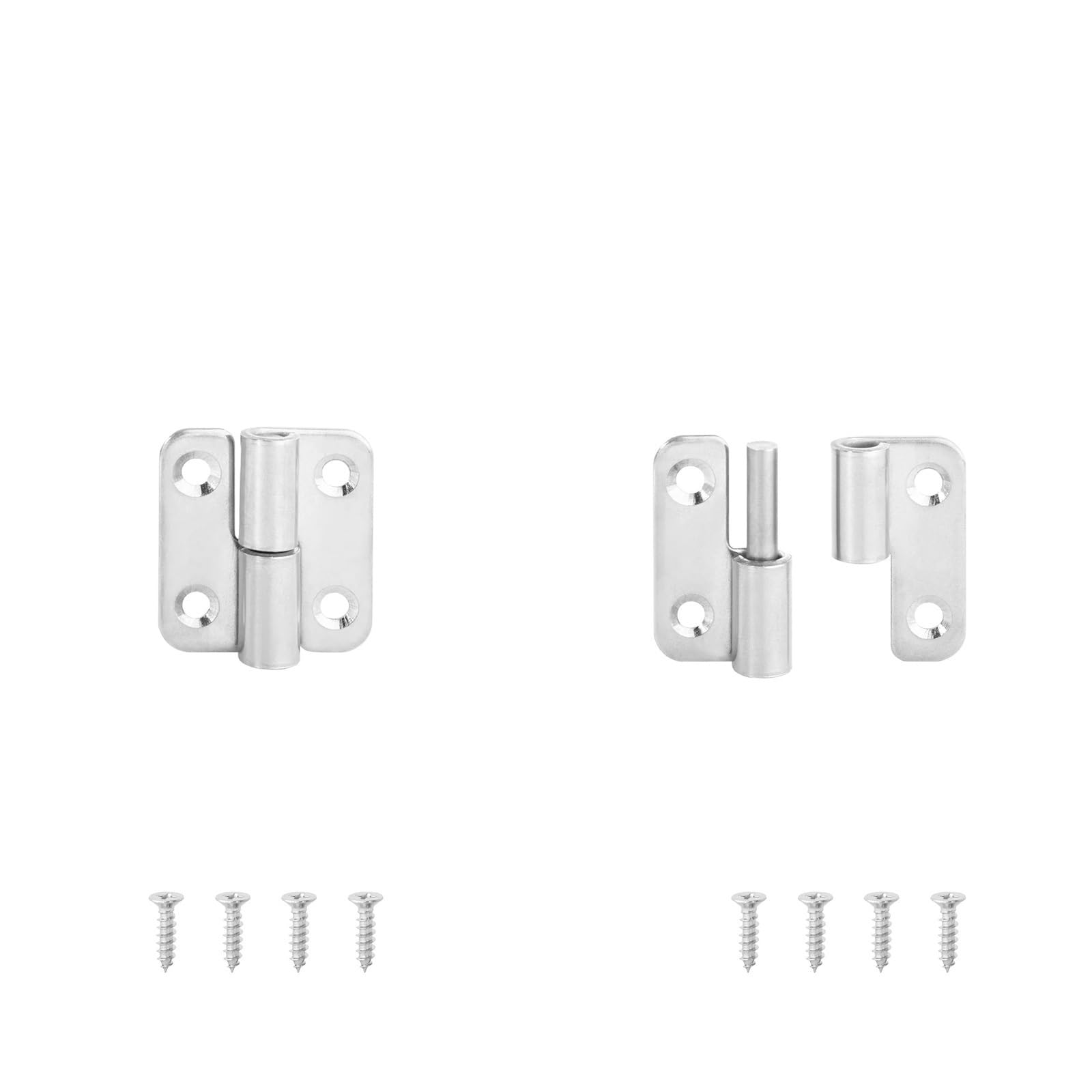 Window Hinge 2PCS Stainless Steel Detachable Hinge 270 Degree Black Removable Wooden Furniture Door Hinges for Cabinet Cupboard Closet Box for Cabinet, Door, Window(StainlessSteel37mm L)