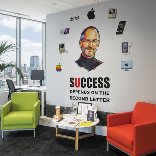 Image of StickMe Success Depends On You - Steve Jobs - Office Inspirational Motivational Quotes Decor Wall Sticker (Multi Colour, Vinyl) (Large - 120 x 120 cm)