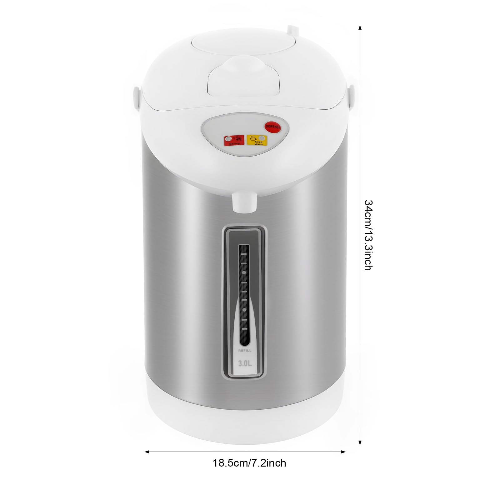 Sitko filtrujące element grzejny, podstawa 360°, metalowy czajnik i dzbanek utrzymujący ciepło, stal nierdzewna 304, 2,5 l, 750 W, 3 tryby emisji, przenośny, stal nierdzewna, z regulacją temperatury