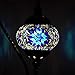Carkiien Turkish Mosaic Table Lamp for Living Room Glass Bedside Lamp Blue Swan Neck, Led Bulb Included (Blue)