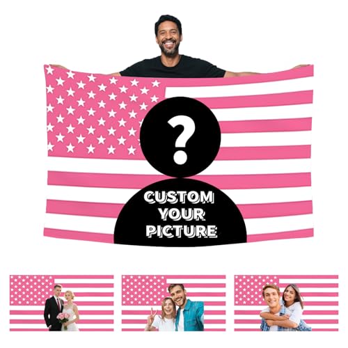 Custom American Flag 3x5ft Personalized Pink Flags Customizable Flag with Photo Text Funny Poster for Bedroom Livingroom Dorm (custom american flag)