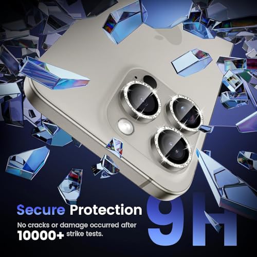 Image of Diamond Mobile Camera Lens Protector Compatible for iPhone 16 Pro & iPhone 16 Pro Max Silver