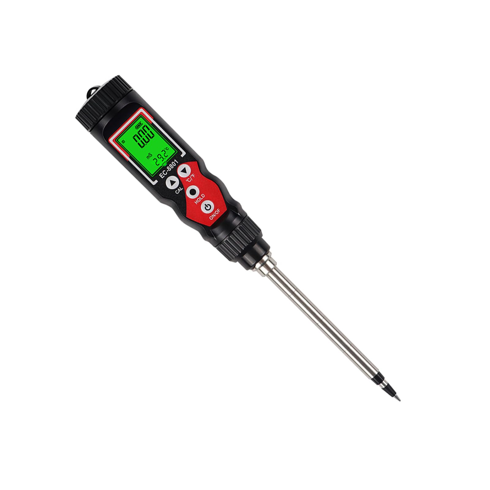 2 in 1 Soil Conductivity and Temperature Meter with Backlit Screen, Handheld Probe for Garden Soil Checks, Greenhouse Growing and Plant Care Backlit Display Portable Reader Plant Care Grower