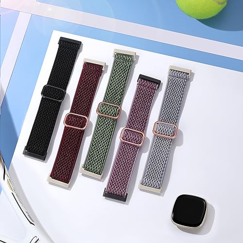Correas elásticas de nylon compatibles con Fitbit Versa 3 y Sense miniatura 7