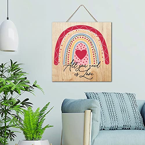 Panneau en bois All You Need Is Love | Ambiance bohème cuisine