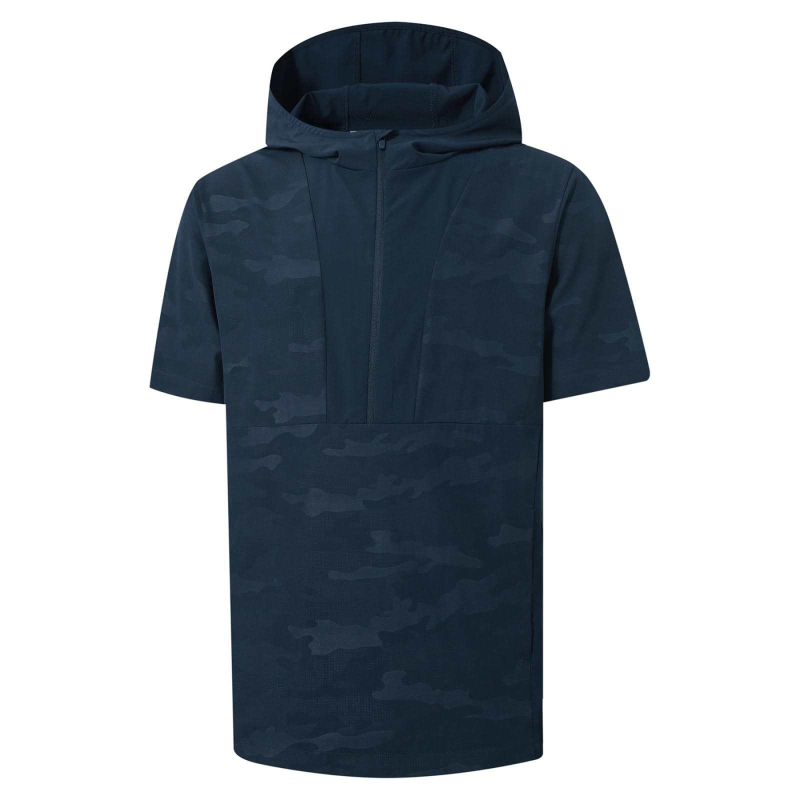 M MAELREG Short Sleeve Hoodies For Men Pocket Water-Resistant Embossed Patterned Golf Lightweight Hoodie Men Sweatshirts
