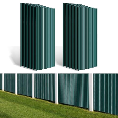 Ollewiellan 48X Tôle trapézoïdale 129×46 cm – 28m², plaques de tôle ondulée pour toit 0,25 mm, tôle de toiture en acier galvanisé pour abris de...