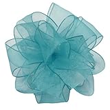 Offray Wired Edge Encore Sheer Craft Ribbon, 1-1/2-Inch Wide by 25-Yard Spool, Turquoise