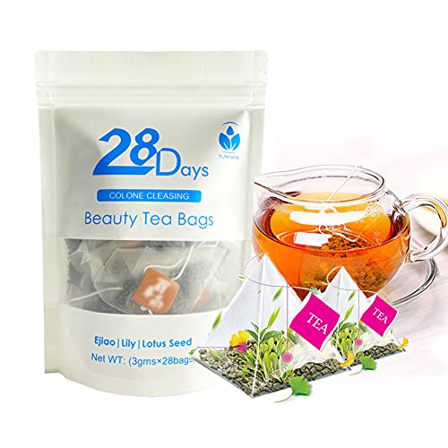 28 Days Herbal Slimming Tea Weight Loss Tea Fast for Women| Detox Tea for Weight Loss and Belly Fat| Colone Cleanse Slim Tea Bags Fat Burner for Tummy Bloating, Ejiao Beauty Tea Bags|