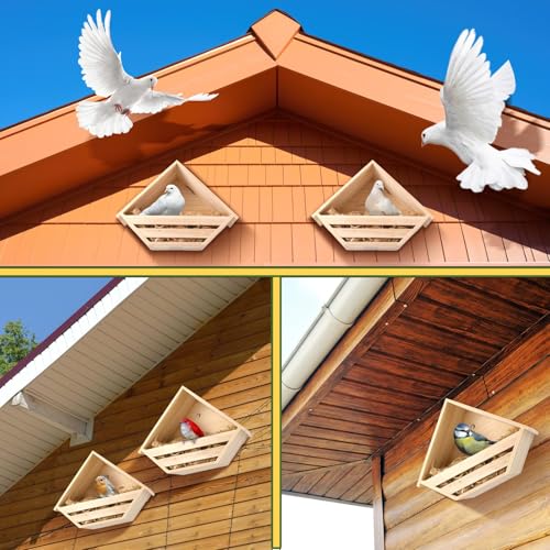 Image of Cedar Dove Nesting Box Mourning Dove Nesting Box Bird Nesting Material Wooden Birdhouse Shelter for Bird Pigeon Nesting Roosting Platform Birdhouse Outdoors Garden Decoration