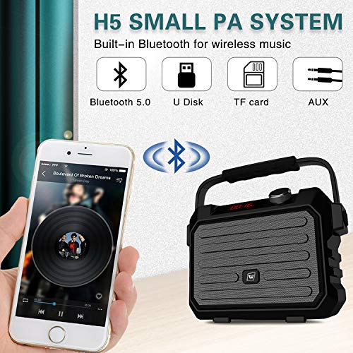 30W Rechargeable Portable Mini Pa Speaker System Wireless Headset Mic, Personal Voice Amplifier For Teaching, Karaoke Speaker With Echo, Tws, Fm, Rec, Supports Bluetooth/Usb/Tf Card/Aux-In For Party #TOP2