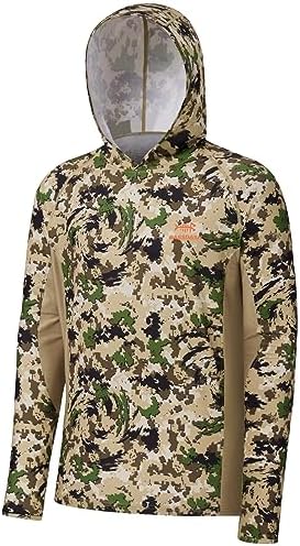 BASSDASH Men’s UPF 50+ Lightweight Hunting Camo Hoodie Quick Dry Performance Long Sleeve Fishing Shirt with Hood FS30M