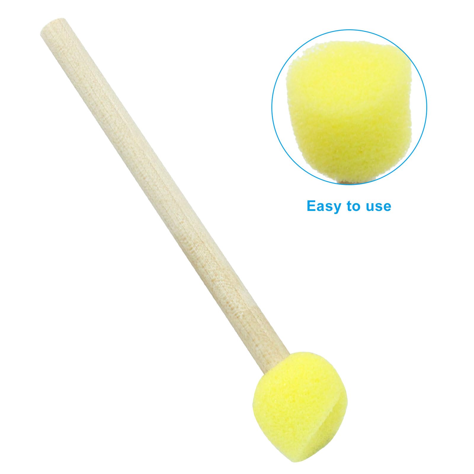 Juego de 40 pinceles de esponja redondos, esponja de espuma de 15 mm, mango de madera, juego de pinceles para pintar manualidades, herramientas de pintura de bricolaje (0.6 pulgadas)