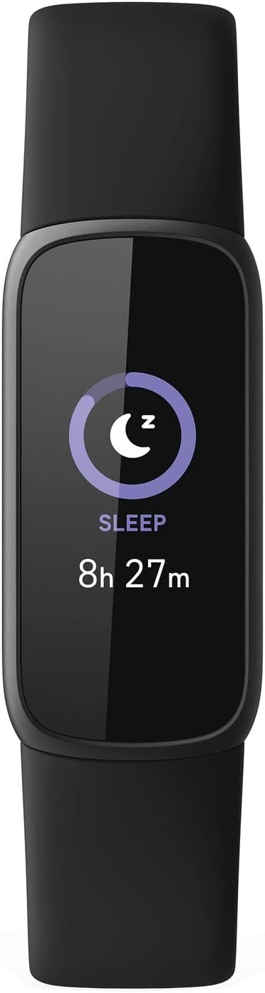 Fitbit Luxe display showing sleep tracking data: 8 hours 27 minutes of sleep
