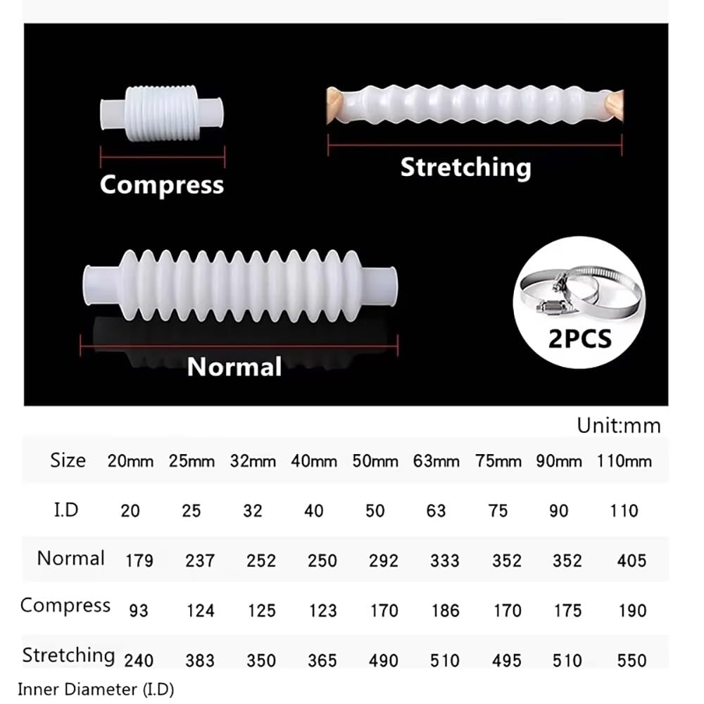 Tuyau Flexible En Silicone For Aquarium (20 Mm-110 Mm), 1 Pièce, For Pompe À Eau, Raccords D'entrée/sortie, Résistant À La Chaleur Et Au Froid (-40 °C À 220 °C).(75mm)