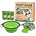 Bolsas para excrementos, que incluye 6 bolsas de rollo para perros, 1 soporte para bolsa de caca y cuenco para perros plegable