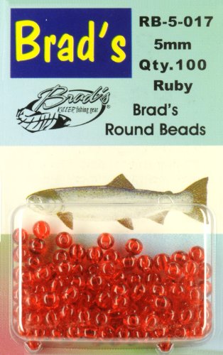 Brad's Round Beads - Ruby, 8mm, 60 pack
